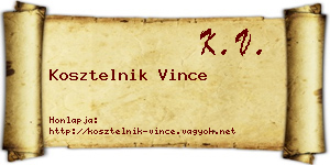 Kosztelnik Vince névjegykártya
