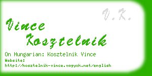 vince kosztelnik business card